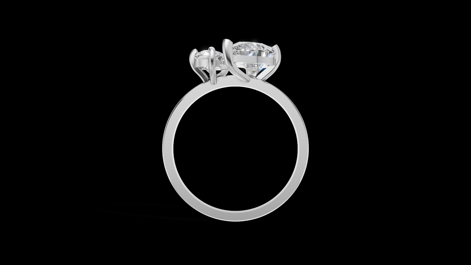 Tu Y Yo 1.5ct Pera - Oro Blanco - Imagen 2