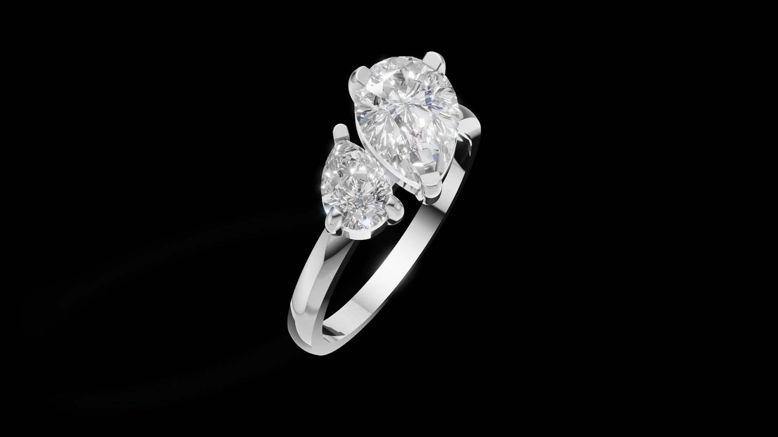 Tu Y Yo 1.5ct Pera - Oro Blanco - Imagen 3