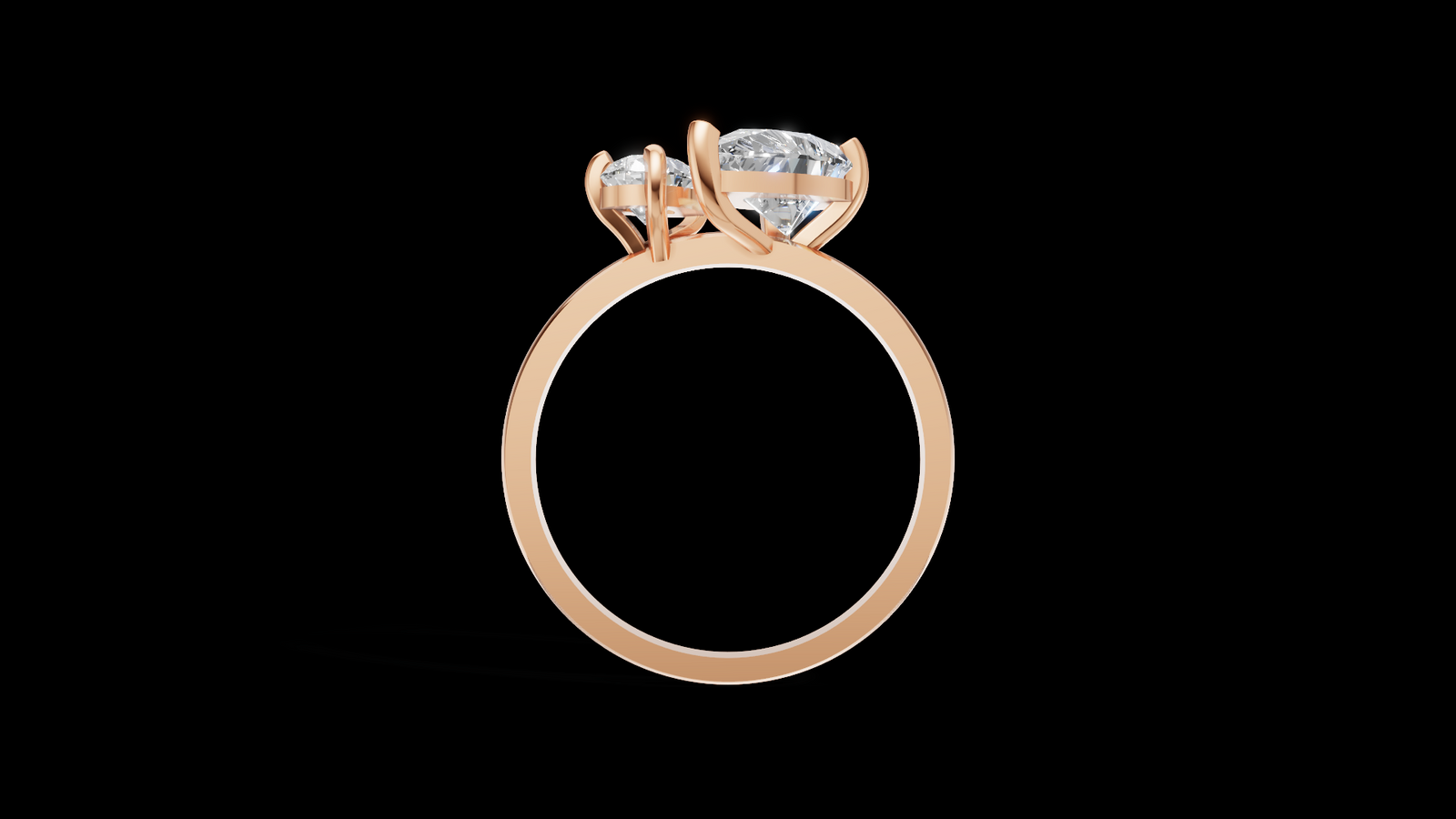 Tu Y Yo 1.5ct Pera - Oro Rosa - Imagen 2