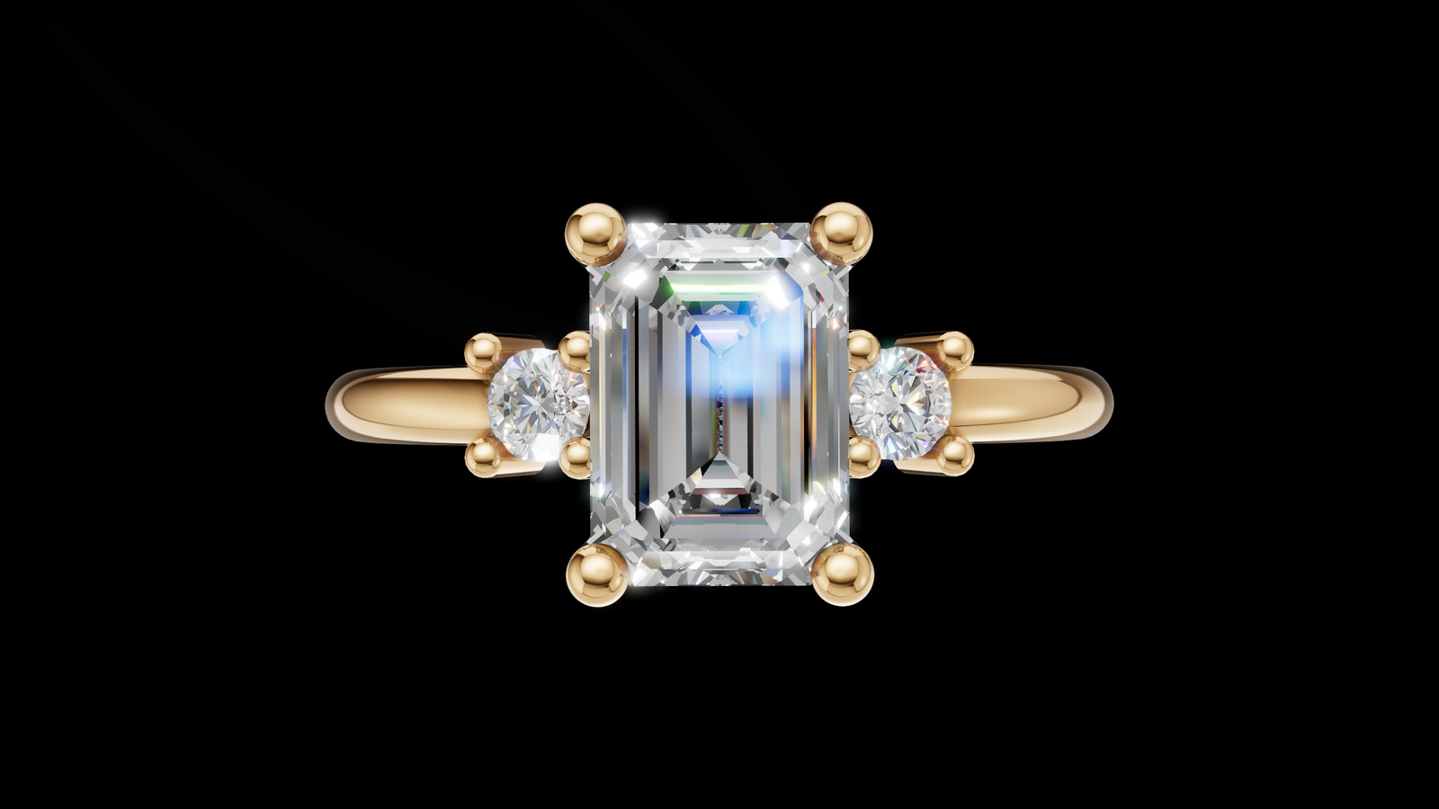 Trio 1ct Emerald - Oro Amarillo - Imagen 1
