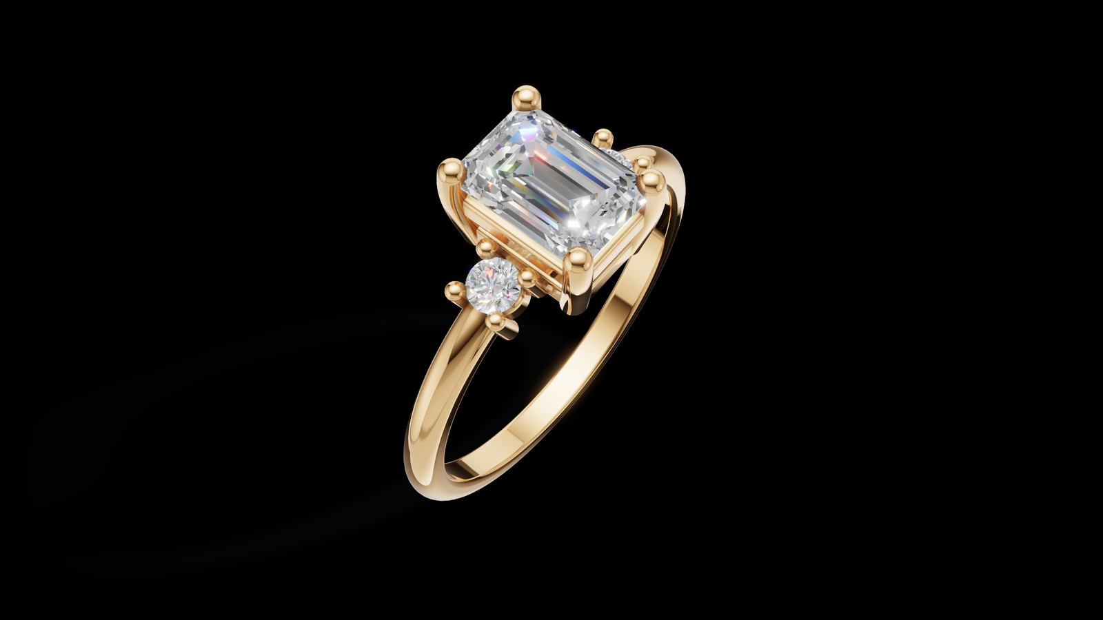 Trio 1ct Emerald - Oro Amarillo - Imagen 3