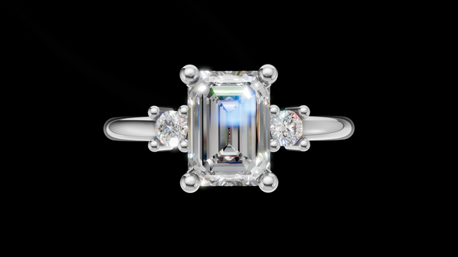 Trio 1ct Emerald - Oro Blanco - Imagen 1
