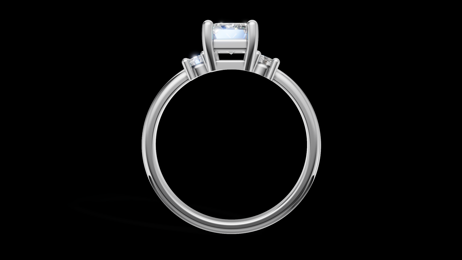 Trio 1ct Emerald - Oro Blanco - Imagen 2