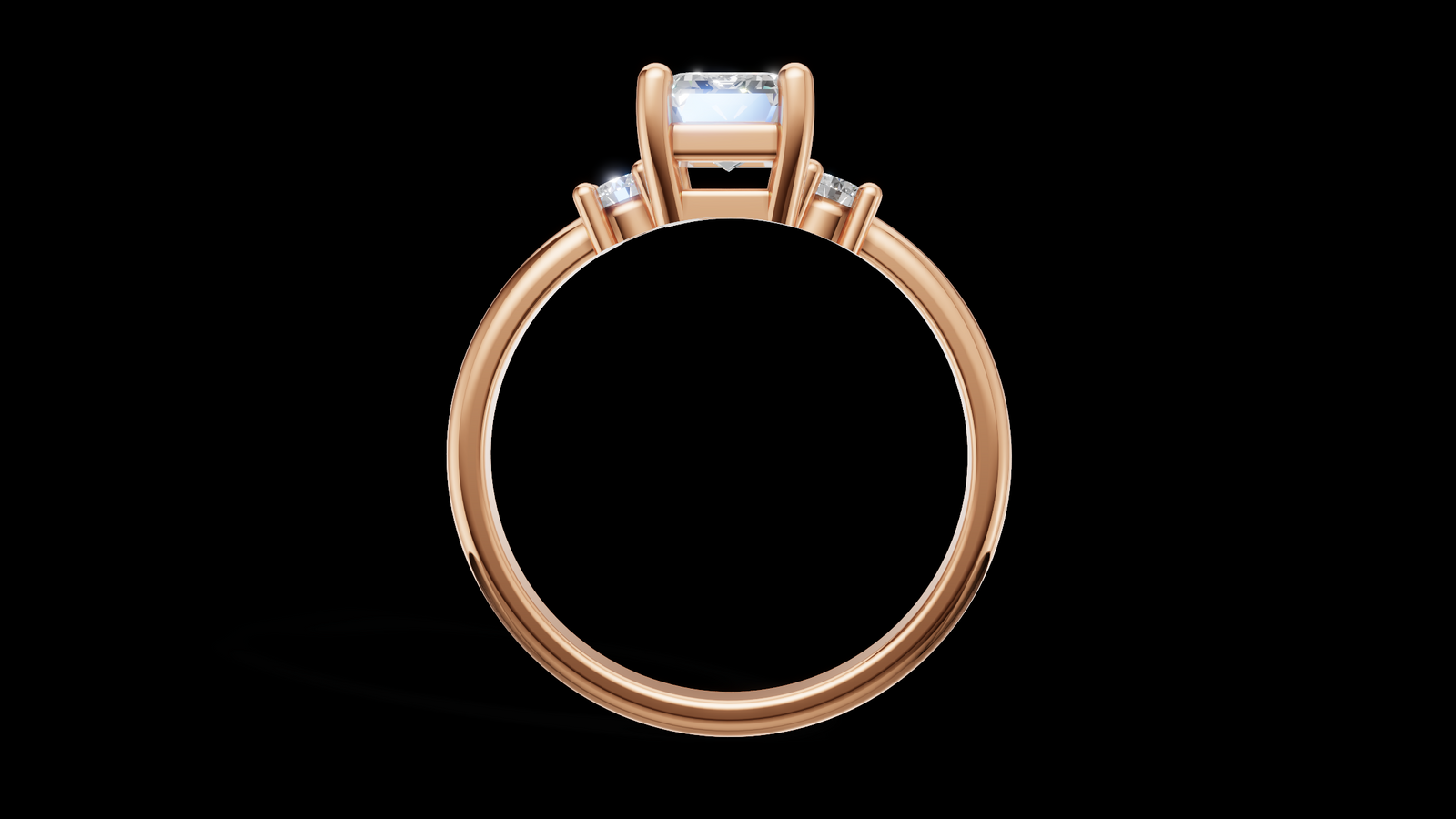 Trio 1ct Emerald - Oro Rosa - Imagen 2