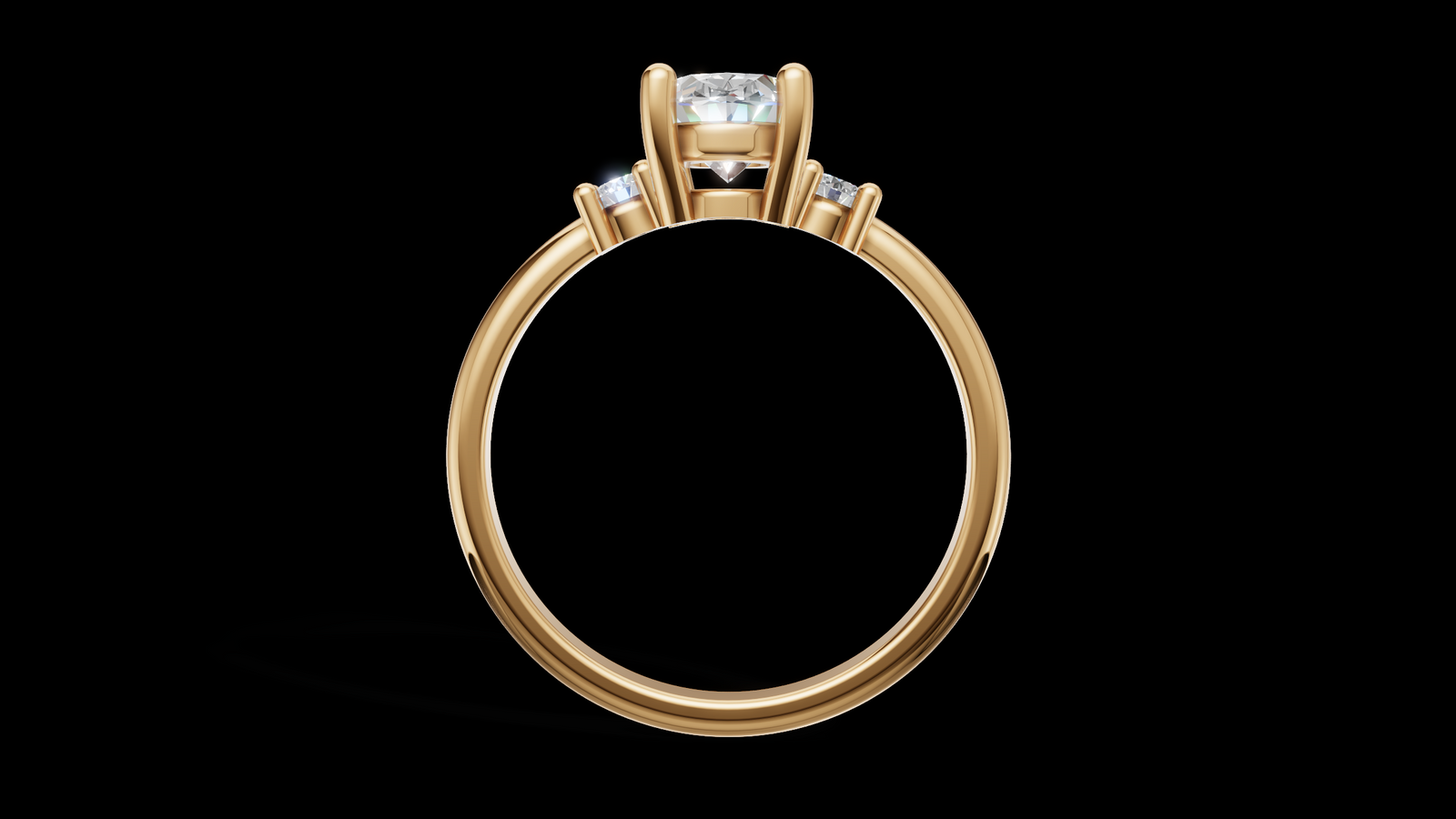 Trio 1ct Oval - Oro Amarillo - Imagen 2