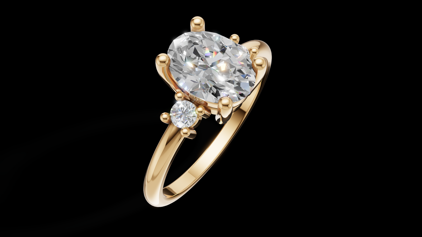 Trio 1ct Oval - Oro Amarillo - Imagen 3