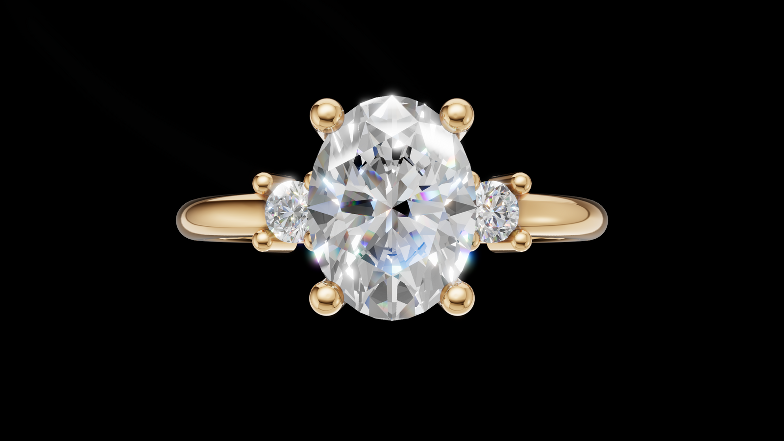 Trio 1ct Oval - Oro Rosa - Imagen 1