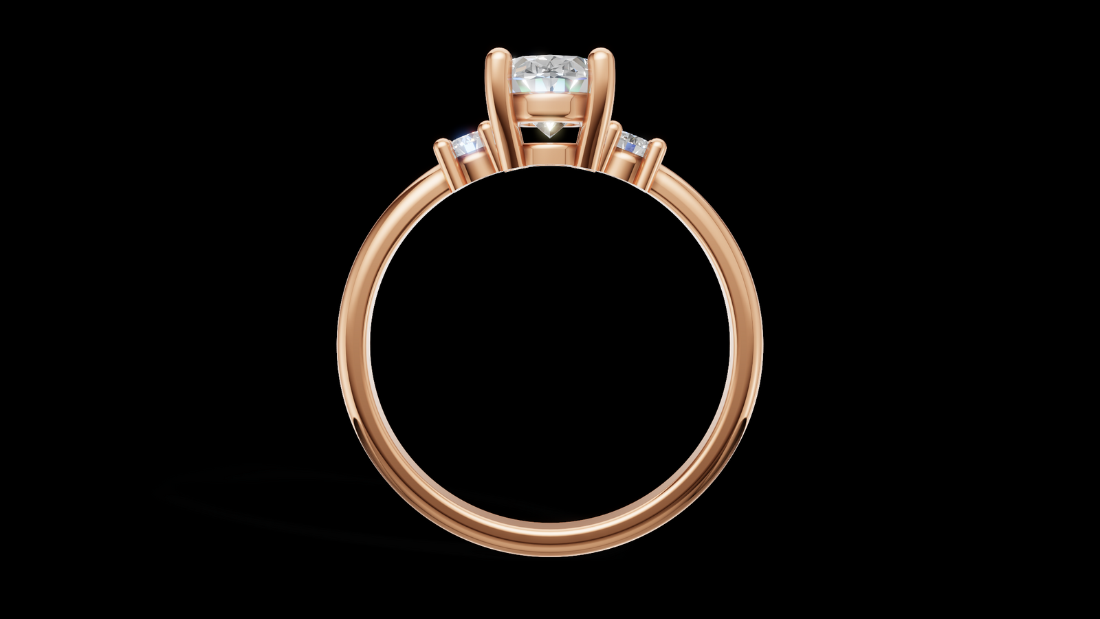 Trio 1ct Oval - Oro Rosa - Imagen 2