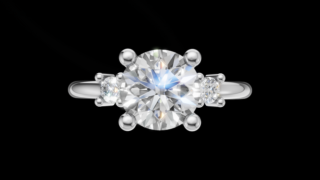 Trio 1ct Round - Oro Blanco - Imagen 1