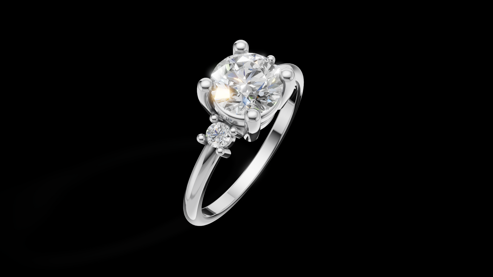 Trio 1ct Round - Oro Blanco - Imagen 3