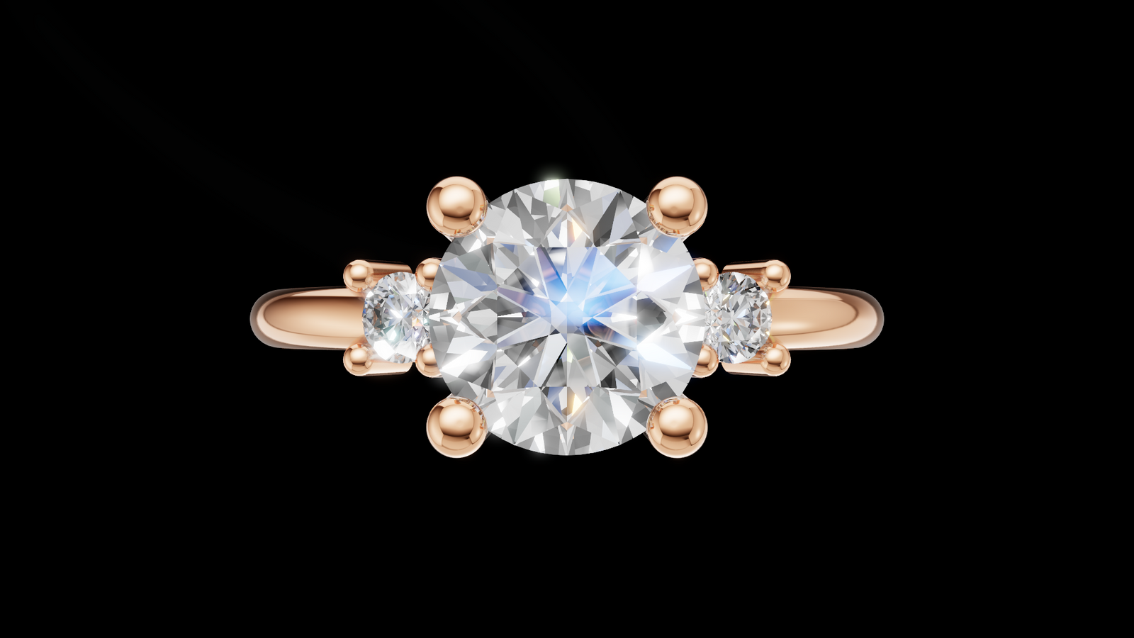 Trio 1ct Round - Oro Rosa - Imagen 1