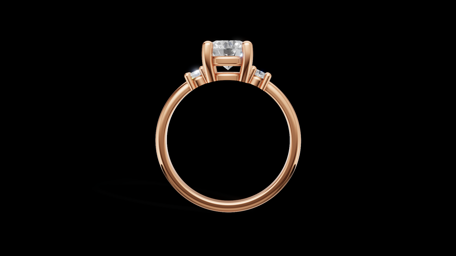 Trio 1ct Round - Oro Rosa - Imagen 2