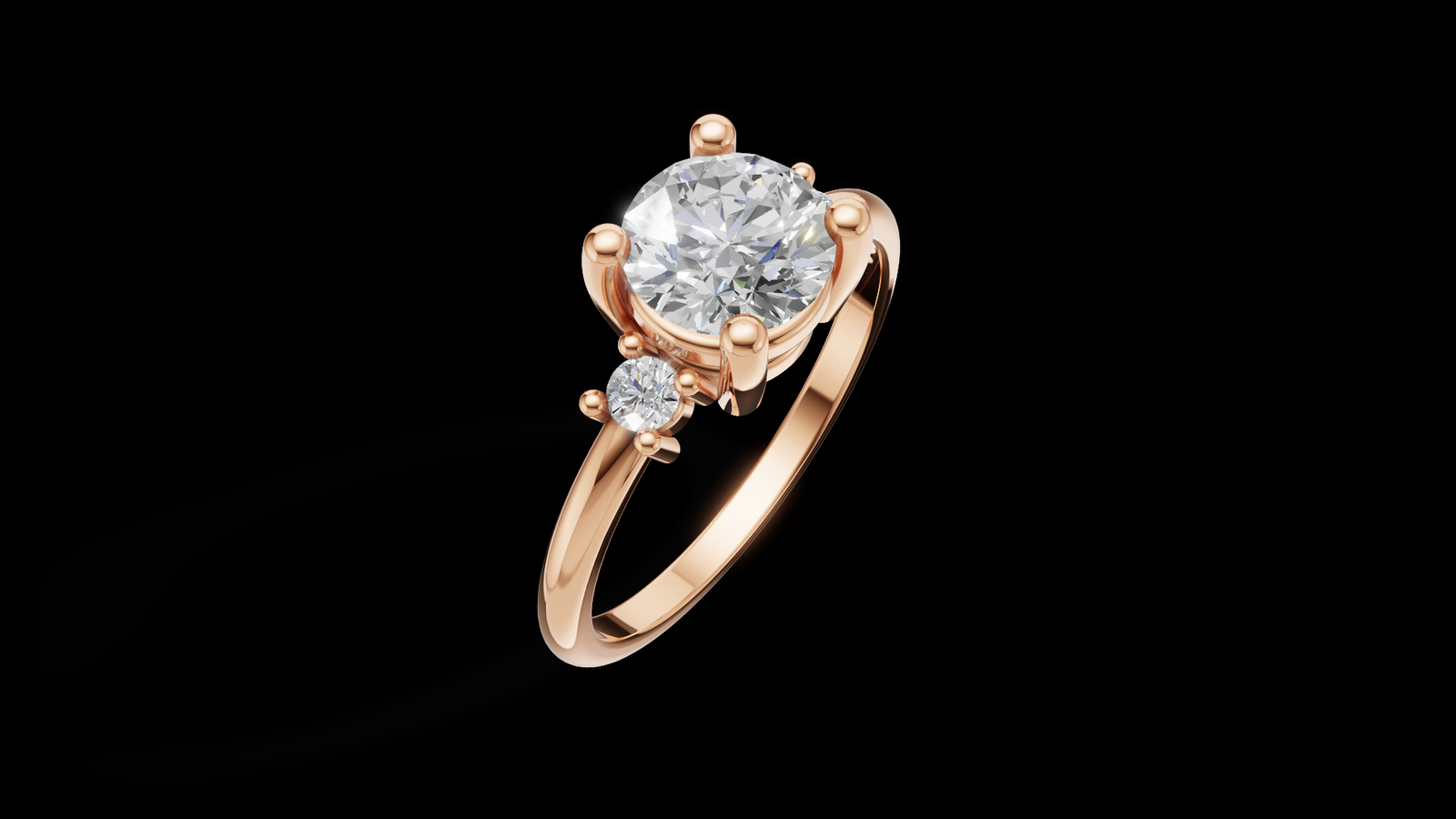 Trio 1ct Round - Oro Rosa - Imagen 3