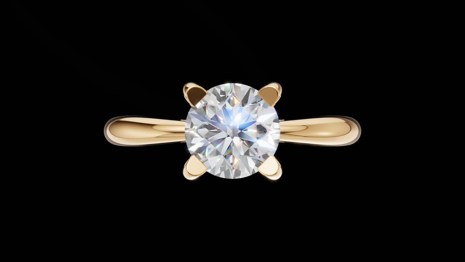 Media Caña Ilusión 0.50ct Round - Oro Amarillo - Imagen 1