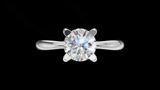 Media Caña Ilusión 0.50ct Round - Oro Blanco - Imagen 1