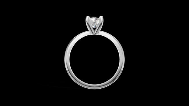 Media Caña Ilusión 0.50ct Round - Oro Blanco - Imagen 2