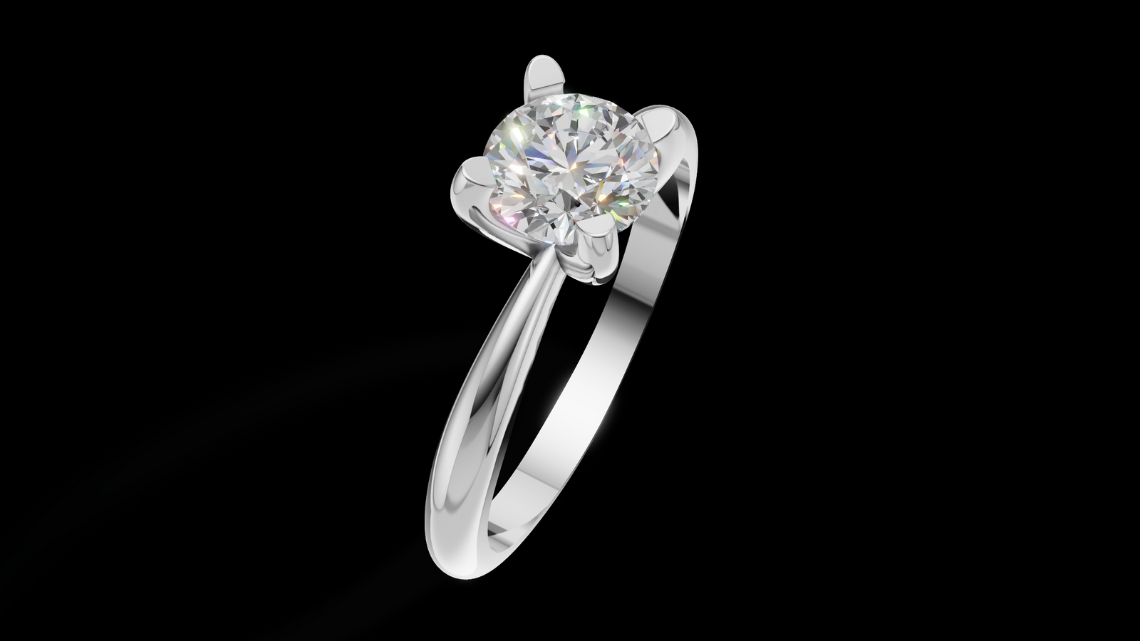 Media Caña Ilusión 0.50ct Round - Oro Blanco - Imagen 3