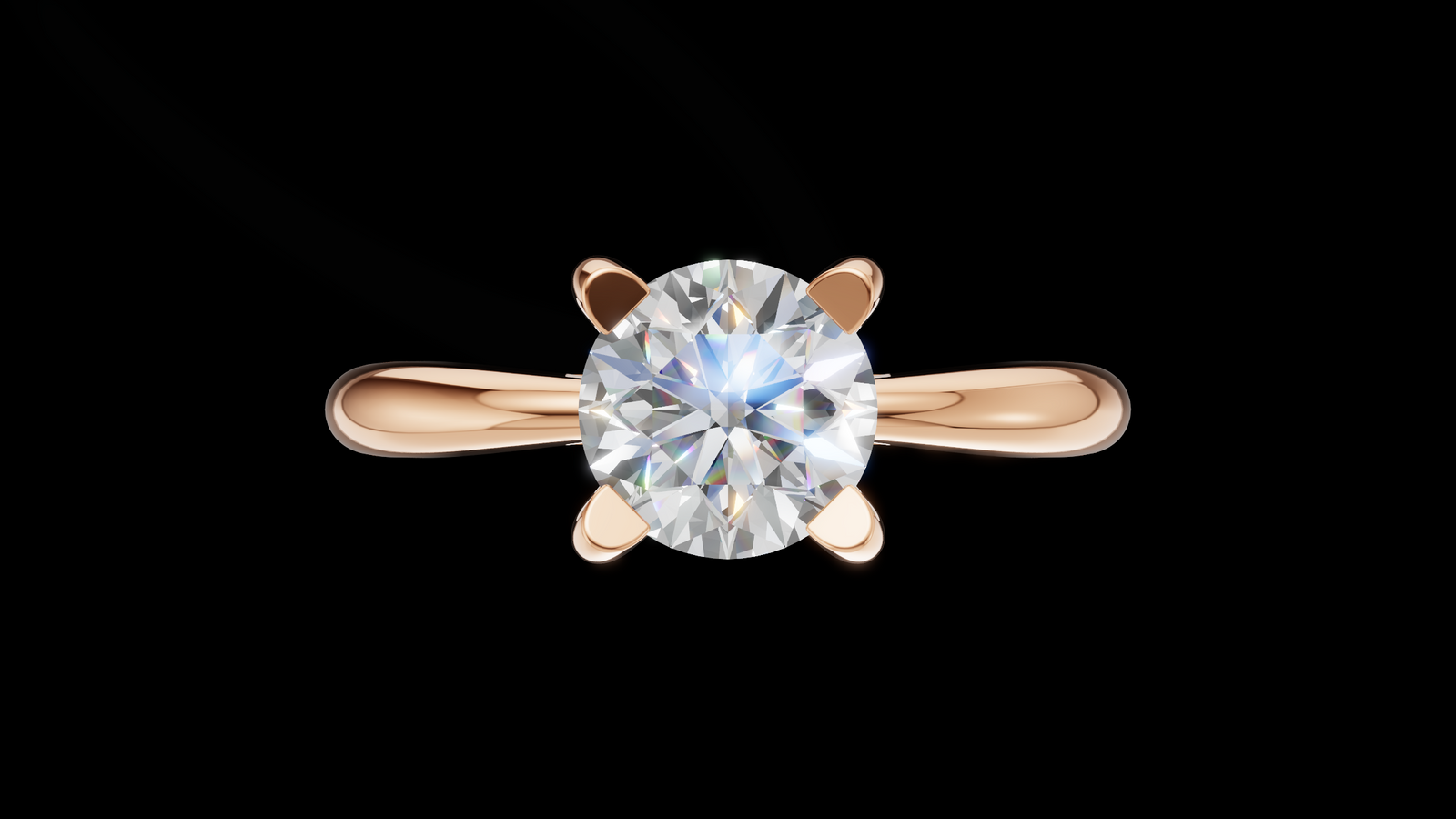 Media Caña Ilusión 0.50ct Round - Oro Rosa - Imagen 1