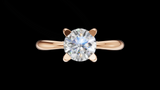 Media Caña Ilusión 0.50ct Round - Oro Rosa - Imagen 1