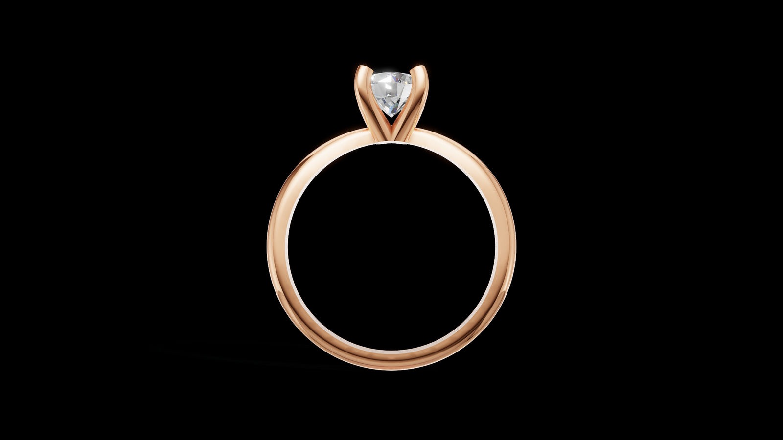 Media Caña Ilusión 0.50ct Round - Oro Rosa - Imagen 2