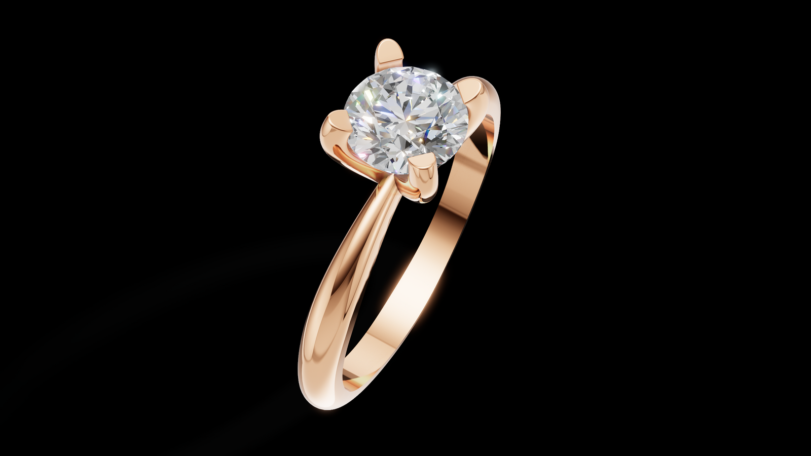 Media Caña Ilusión 0.50ct Round - Oro Rosa - Imagen 3