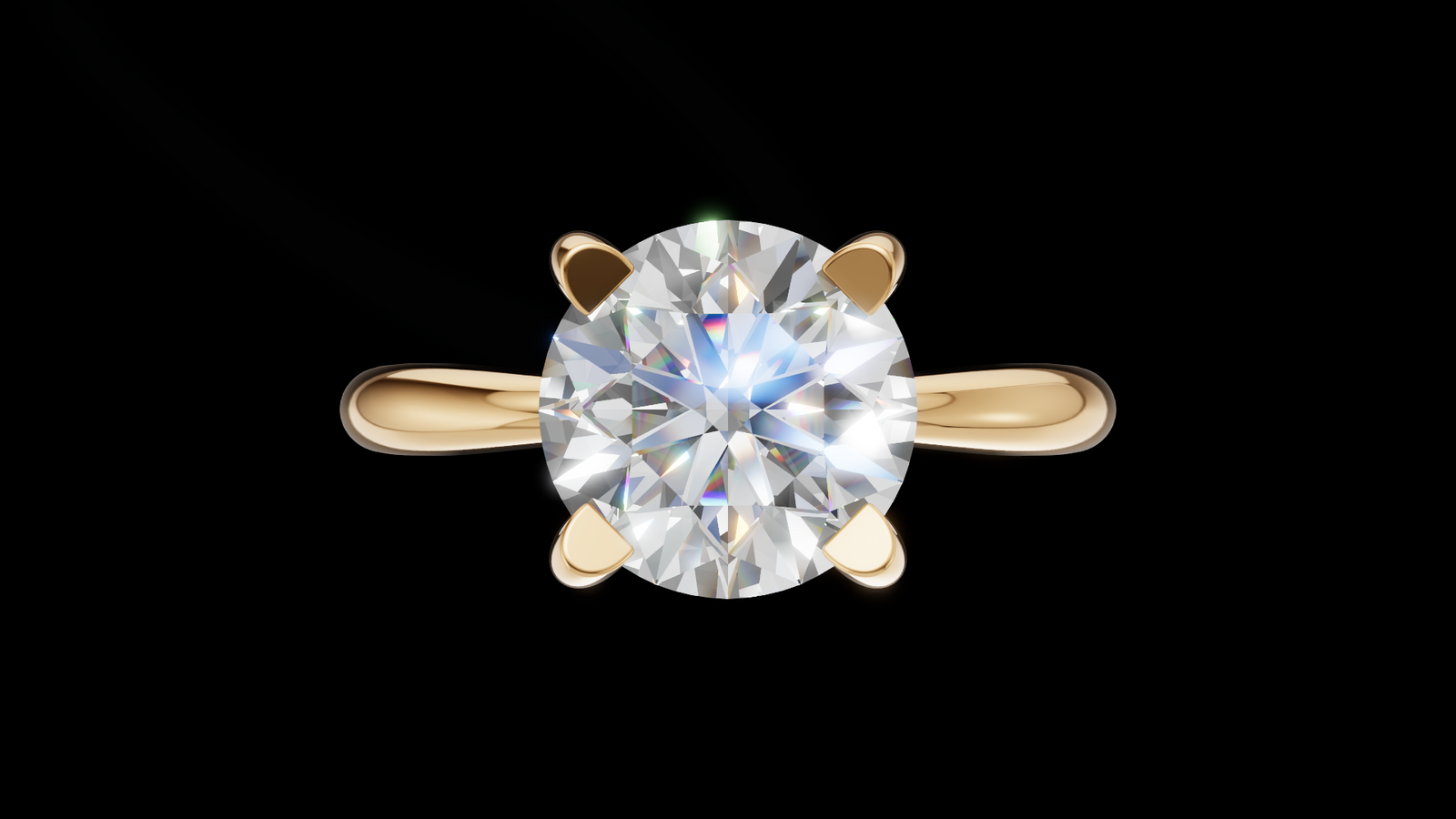 Media Caña Ilusión 1.00ct Round - Oro Amarillo - Imagen 1
