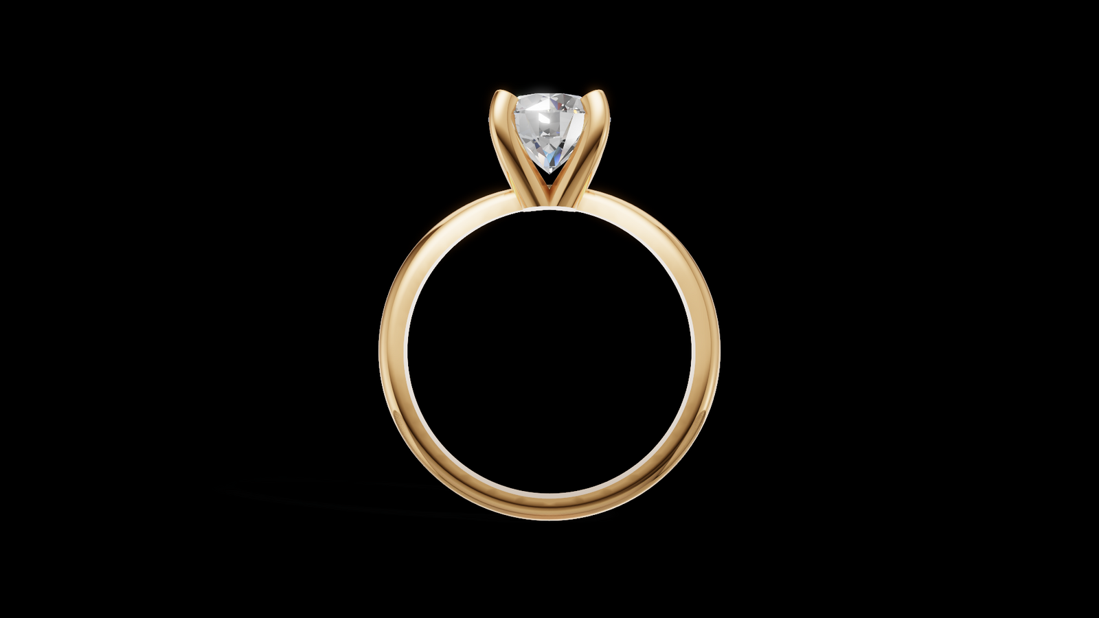 Media Caña Ilusión 1.00ct Round - Oro Amarillo - Imagen 2