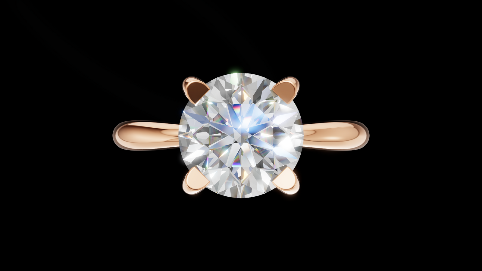 Media Caña Ilusión 1.00ct Round - Oro Rosa - Imagen 1