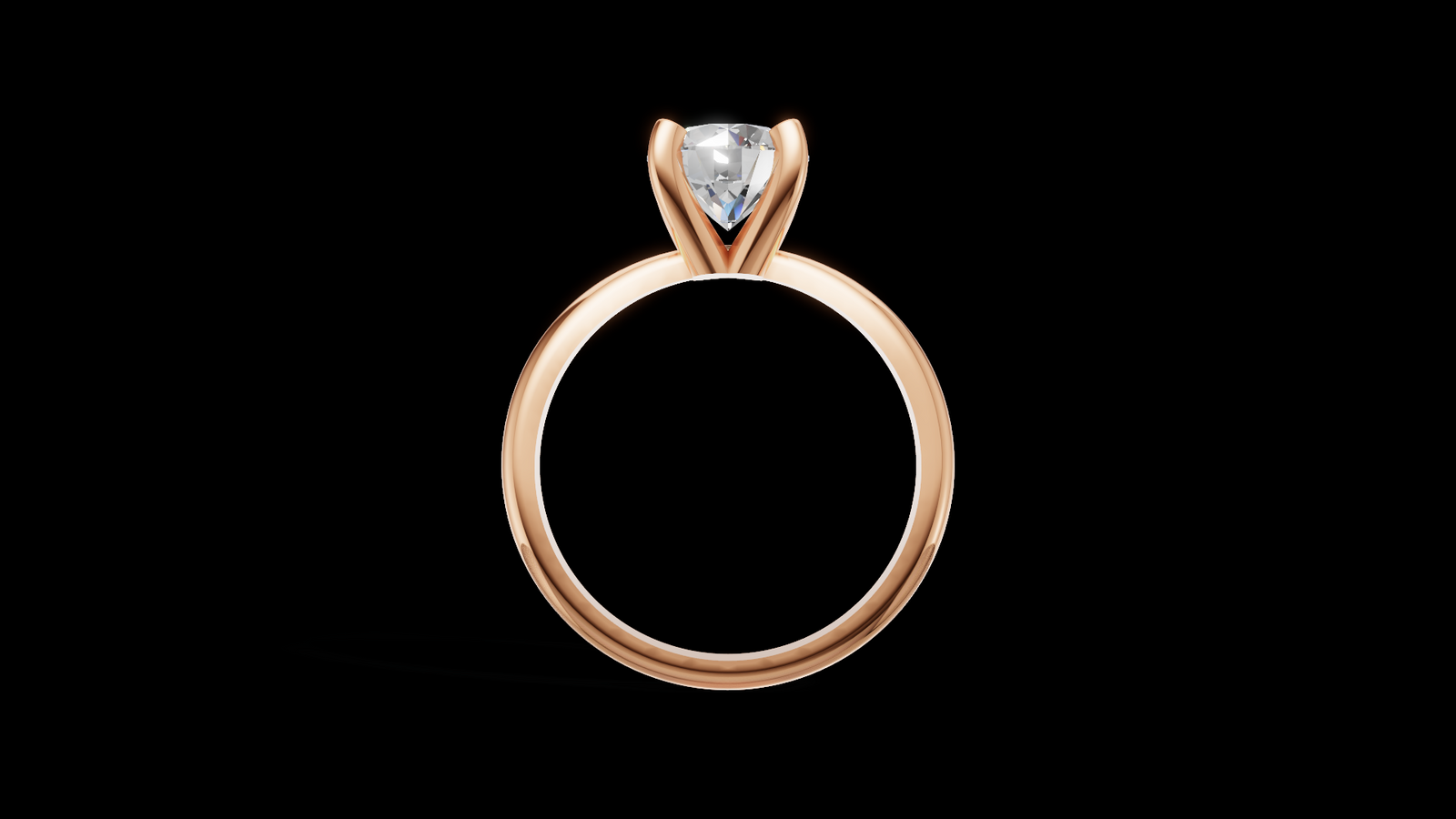 Media Caña Ilusión 1.00ct Round - Oro Rosa - Imagen 2
