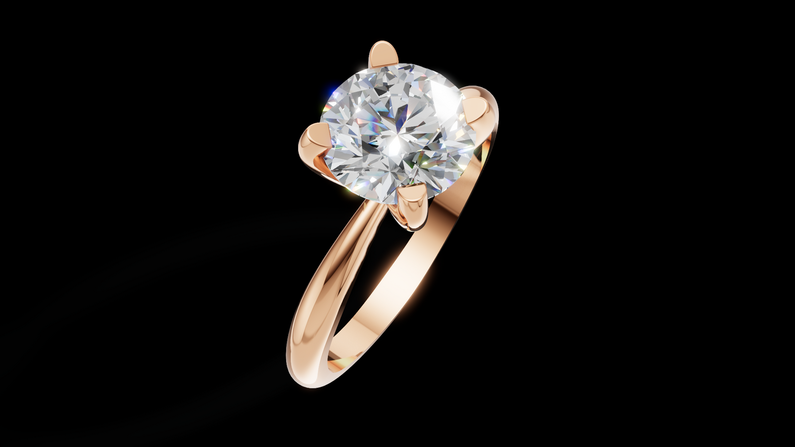 Media Caña Ilusión 1.00ct Round - Oro Rosa - Imagen 3
