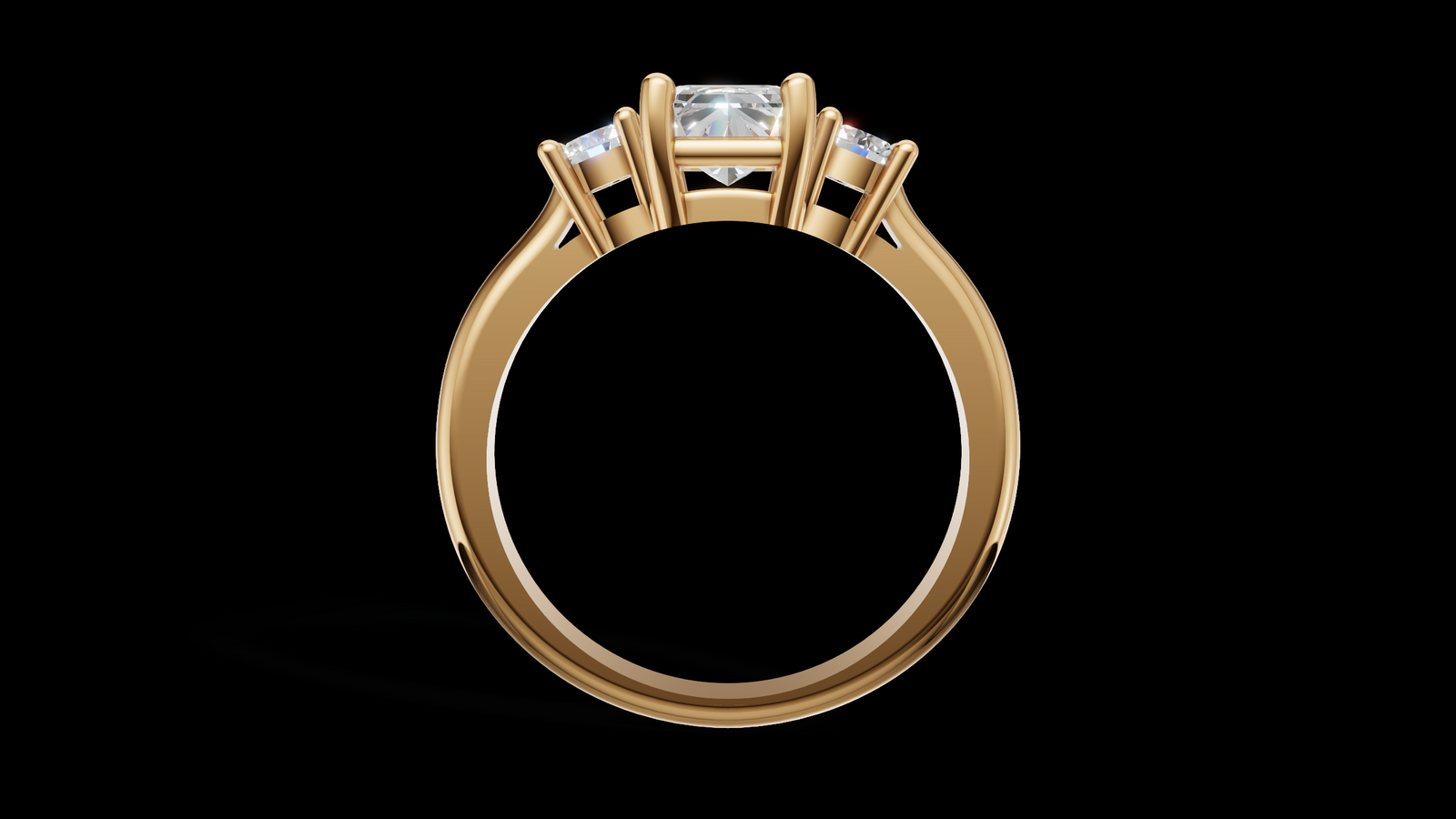 Trio Catedral 1ct Emerald - Oro Amarillo - Imagen 2