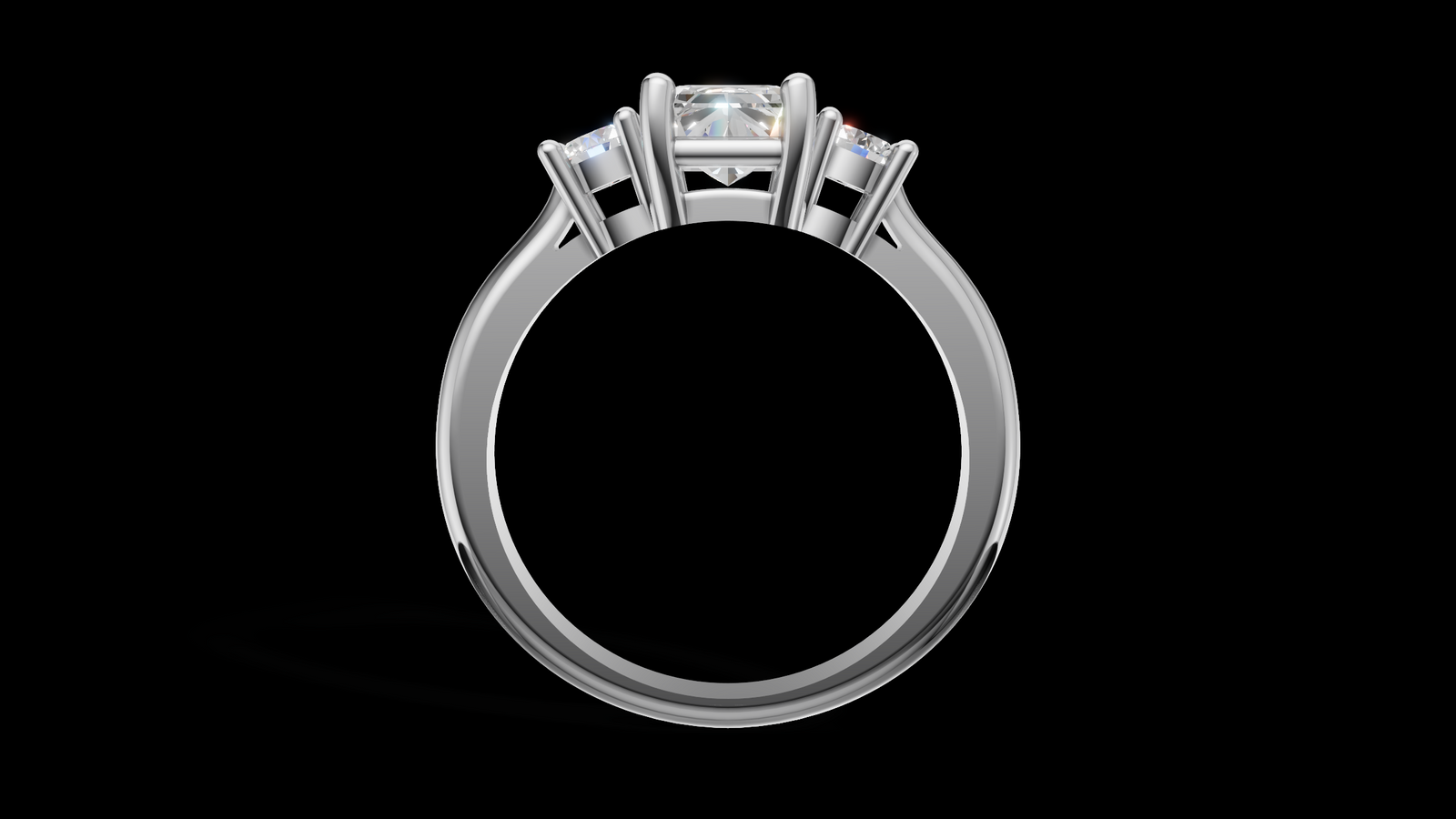 Trio Catedral 1ct Emerald - Oro Blanco - Imagen 2