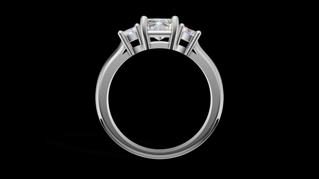 Trio Catedral 1ct Emerald - Oro Blanco - Imagen 2