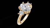 Trio Catedral 1ct Oval - Oro Amarillo - Imagen 3