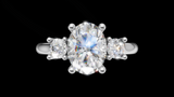 Trio Catedral 1ct Oval - Oro Blanco - Imagen 1