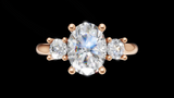 Trio Catedral 1ct Oval - Oro Rosa - Imagen 1