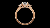 Trio Catedral 1ct Oval - Oro Rosa - Imagen 2