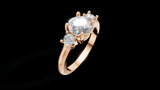 Trio Catedral 1ct Round - Oro Rosa - Imagen 3